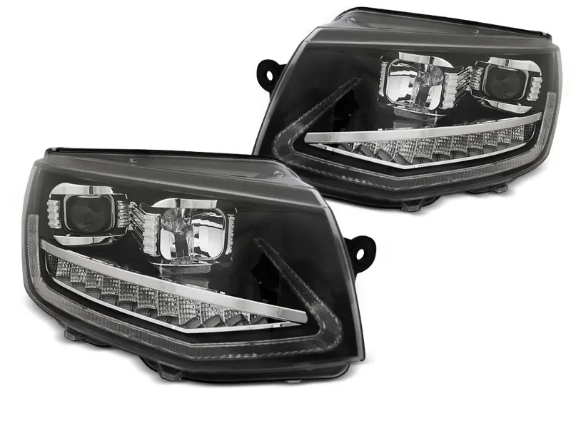 Frontlykter VW T6 2015 - 2019 | TUBE LIGHT DRL BLACK SEQ – bilde 5