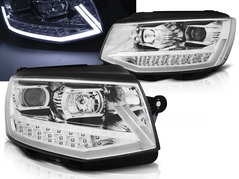 Frontlykter VW T6 2015 - 2019 | TUBE LIGHT DRL CHROME – bilde 2
