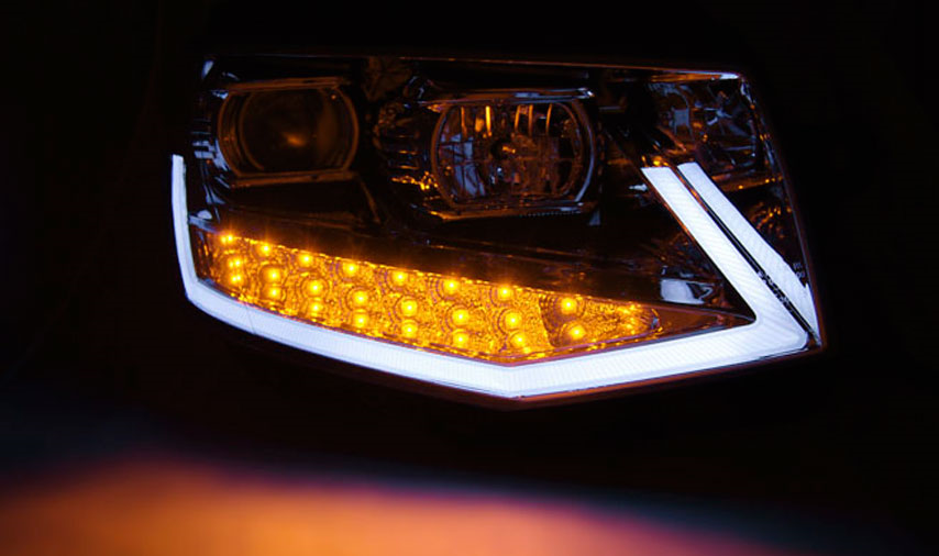 Frontlykter VW T6 2015 - 2019 | TUBE LIGHT DRL CHROME SEQ – bilde 2