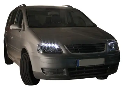 Frontlykter VW Touran I 2003 - 2006 / VW CADDY DAYLIGHT BLACK – bilde 2