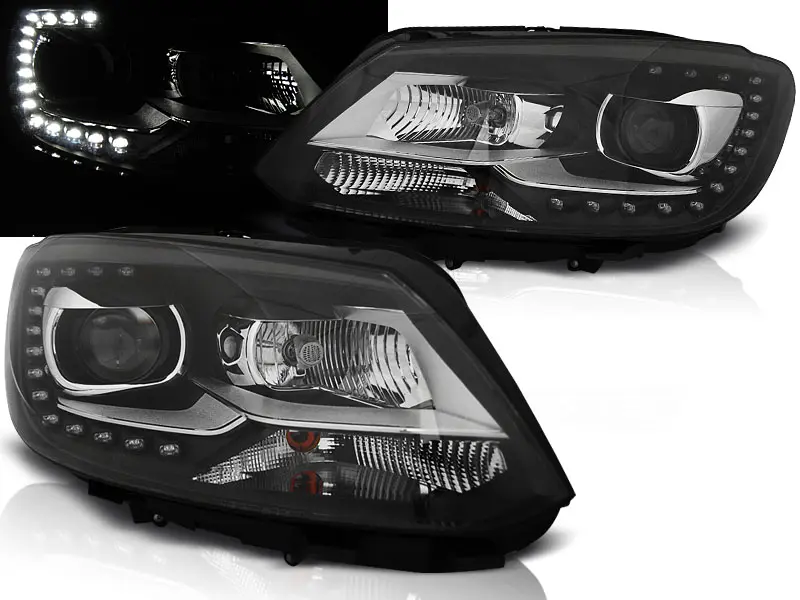 Frontlykter VW Touran I 2010 - 2015 │ TRUE DRL BLACK