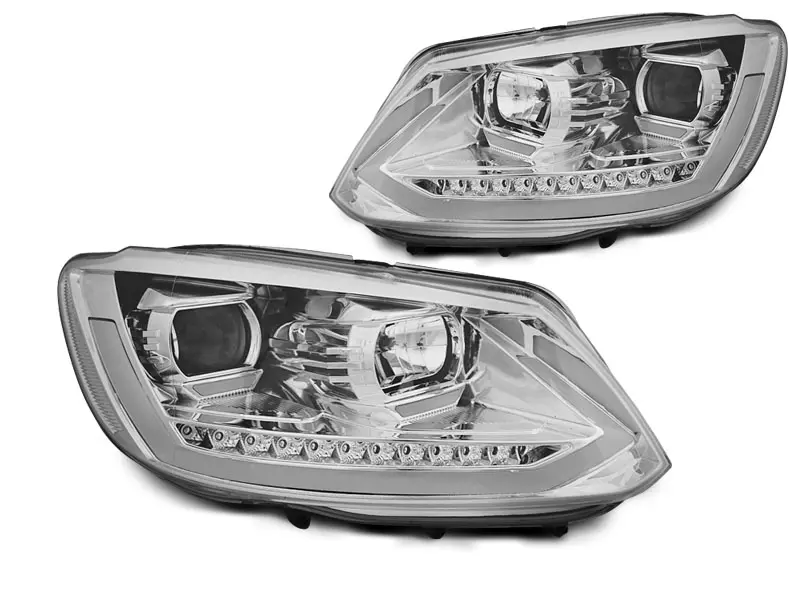 Frontlykter VW Touran I 2010 - 2015 │ TUBE LIGHT DRL CHROME SEQ – bilde 6