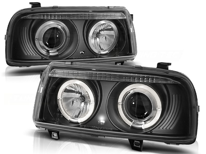 Frontlykter VW VENTO 1992-1998 ANGEL EYES BLACK Image 3