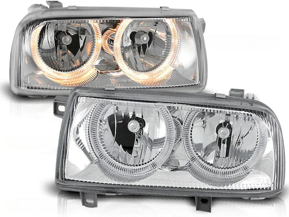 Frontlykter VW VENTO 1992-1998 ANGEL EYES CHROME