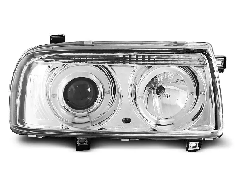 Frontlykter VW VENTO 1992-1998 ANGEL EYES CHROME – bilde 6
