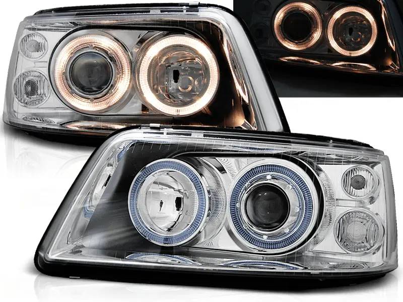FrontlykterVW T5 2003 - 2009 | Angel Eyes Chrome Edition