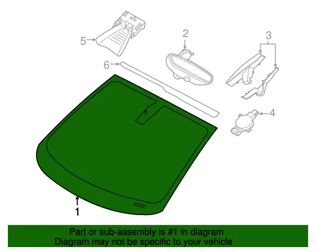 Frontrute BMW i3 2013 - 2022 │ Genuine® Green Windscreen - Grey Shade Band – bilde 2