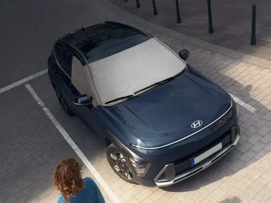 Frontrutetrekk Hyundai Kona Electric II 2022 -> │ Ice & Sunscreen protection