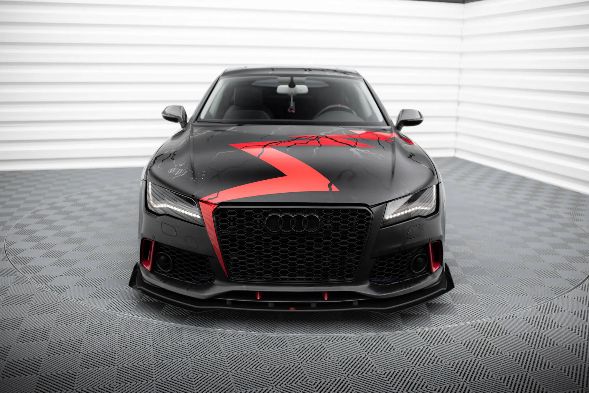 Frontsplitter-flopper Audi A7 C7 RS7 Look 2010 - 2014 | Glossy Black Edition – bilde 2