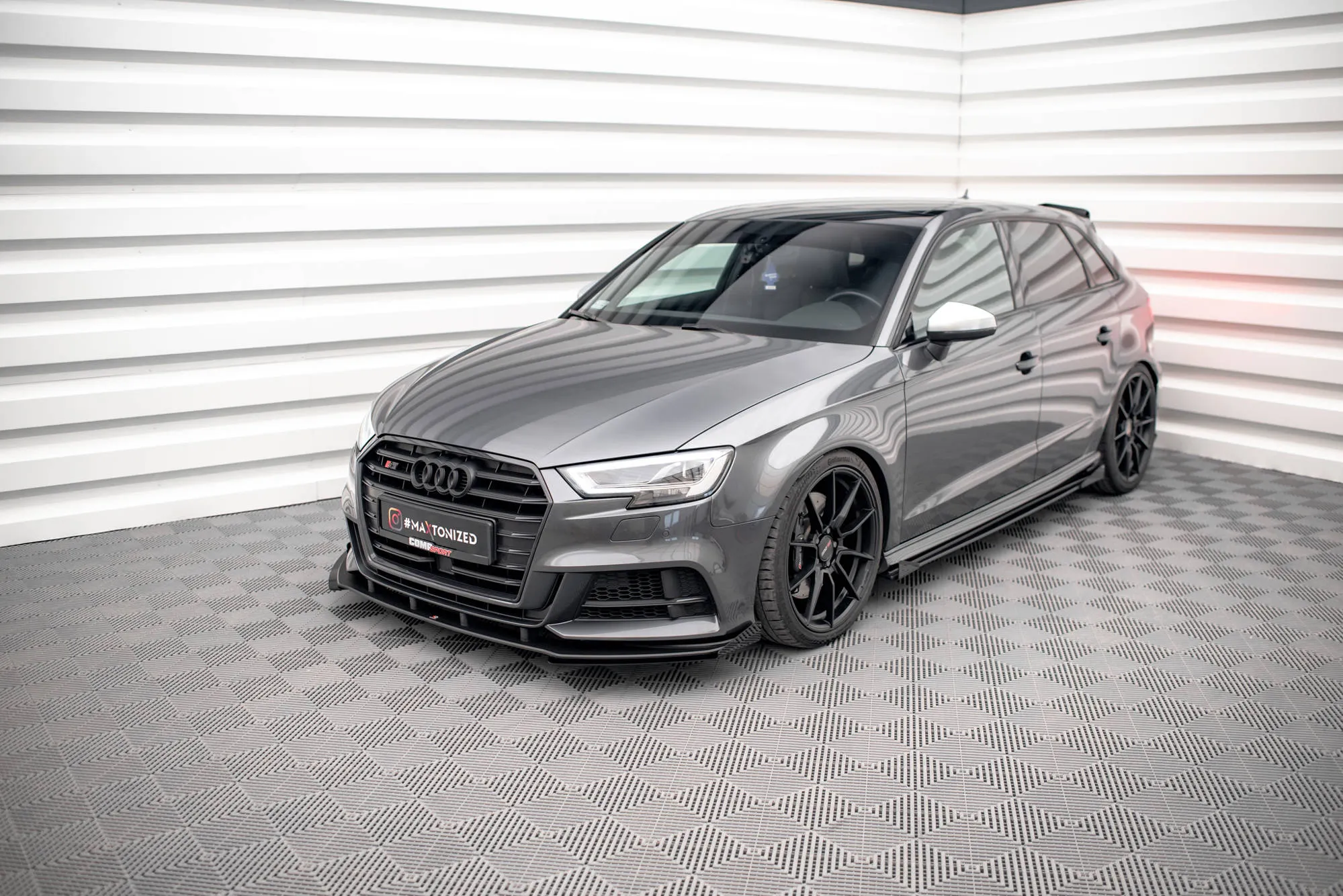 Frontsplitter-flopper Audi S3 (8V) Sportback / A3 S-Line (8V) Sportback Facelift 2016 - 2019 | Glossy Black Edition – bilde 2