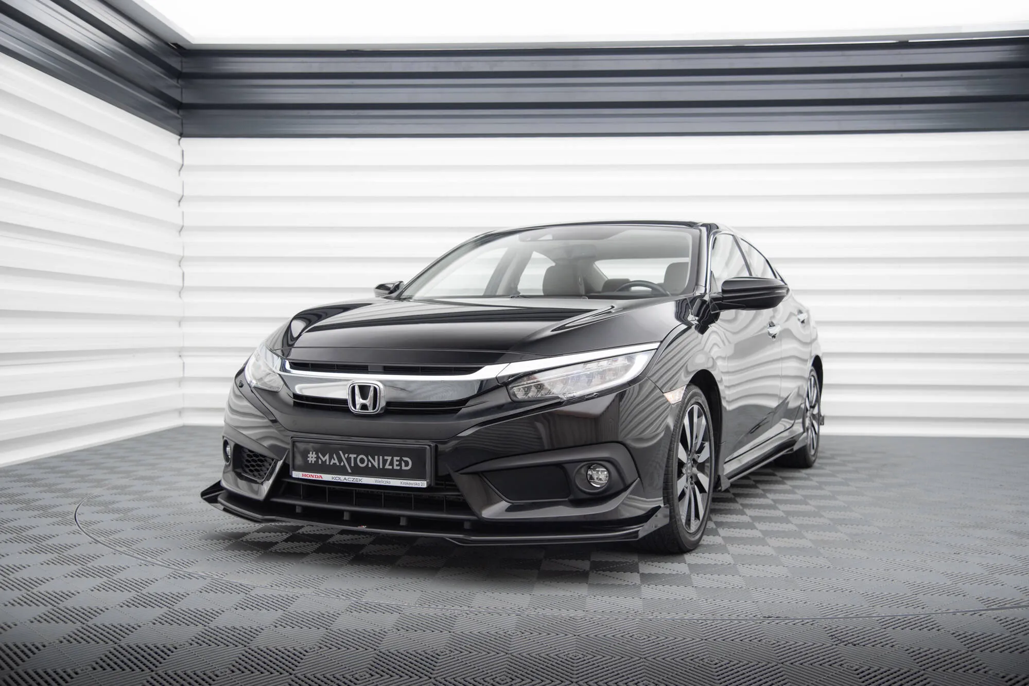 Frontsplitter-flopper Honda Civic mk10 2017 - 2022 | Glossy Black Edition – bilde 3