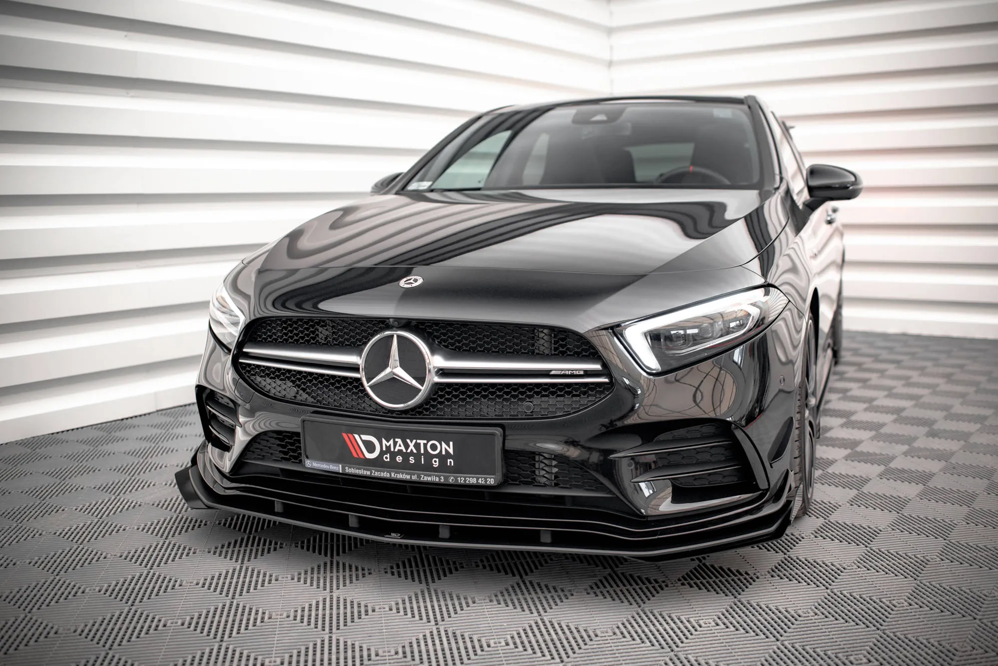 Frontsplitter-flopper Mercedes-Benz A (W177 / V177) AMG-Line / Mercedes-AMG A35 (W177 / V177) Aero Pack 2018-> | Glossy Black Edition – bilde 2