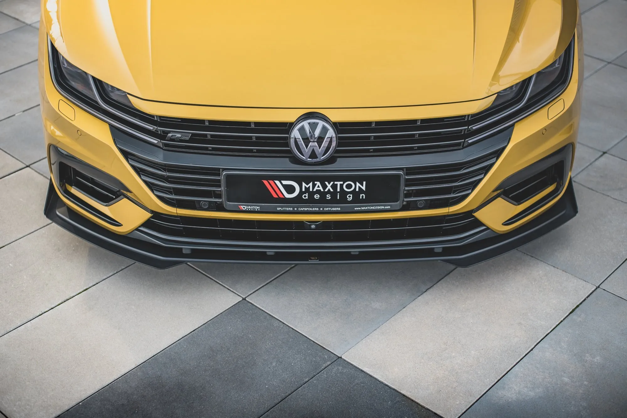 Frontsplitter-flopper VW Arteon R-Line 2017 - 2020 | Glossy Black Edition – bilde 3