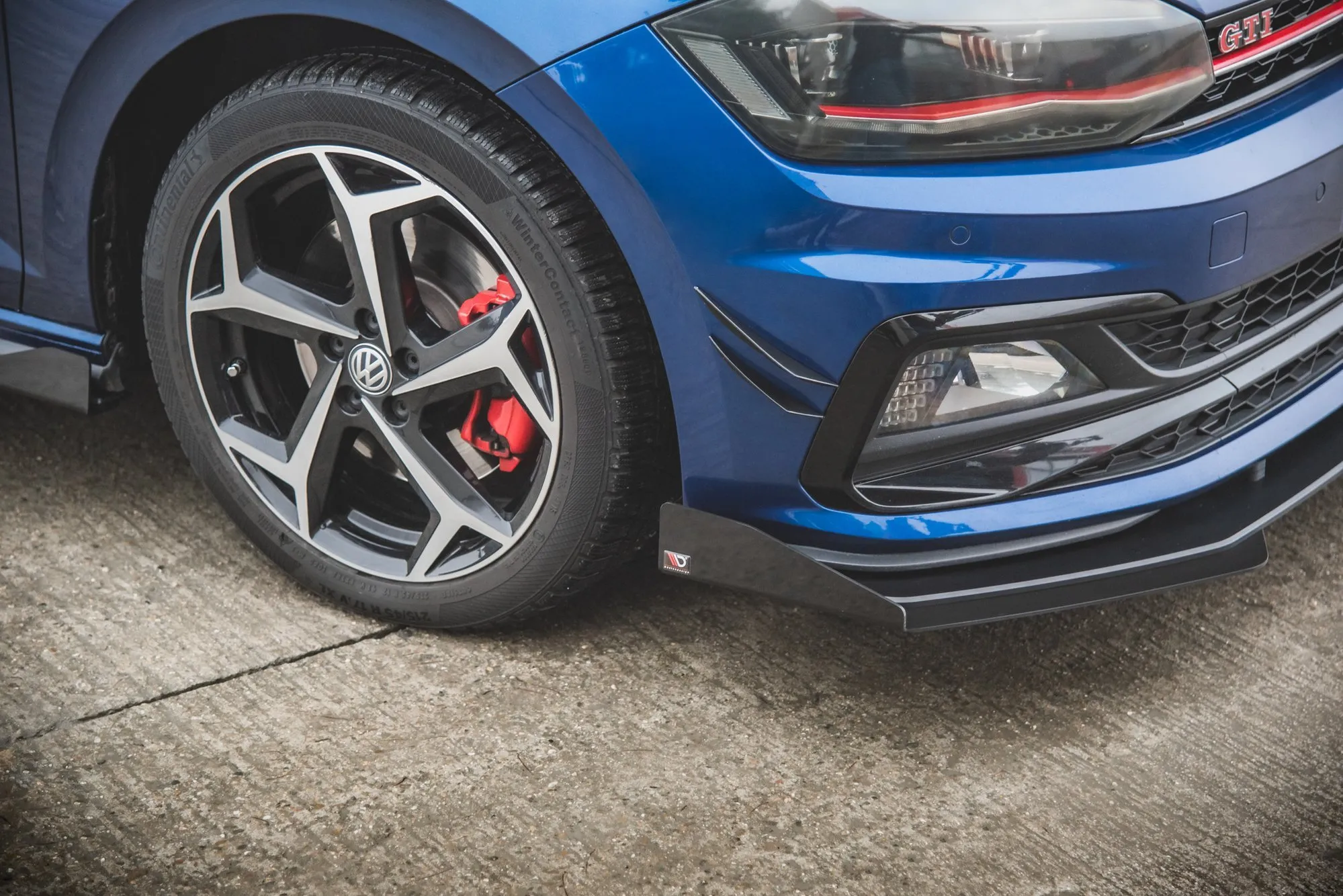 Frontsplitter-flopper VW Polo VI GTI 2017-2021 | Glossy Black Edition