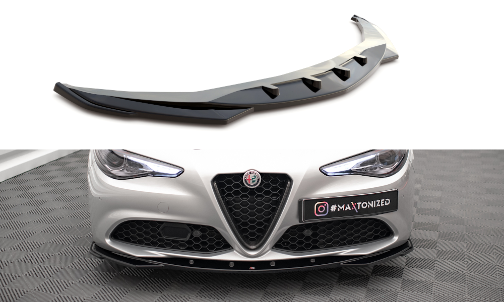 Frontspoiler Alfa Romeo Gulia Sport 2016-> | V.2 Glossy Black Edition – bilde 3