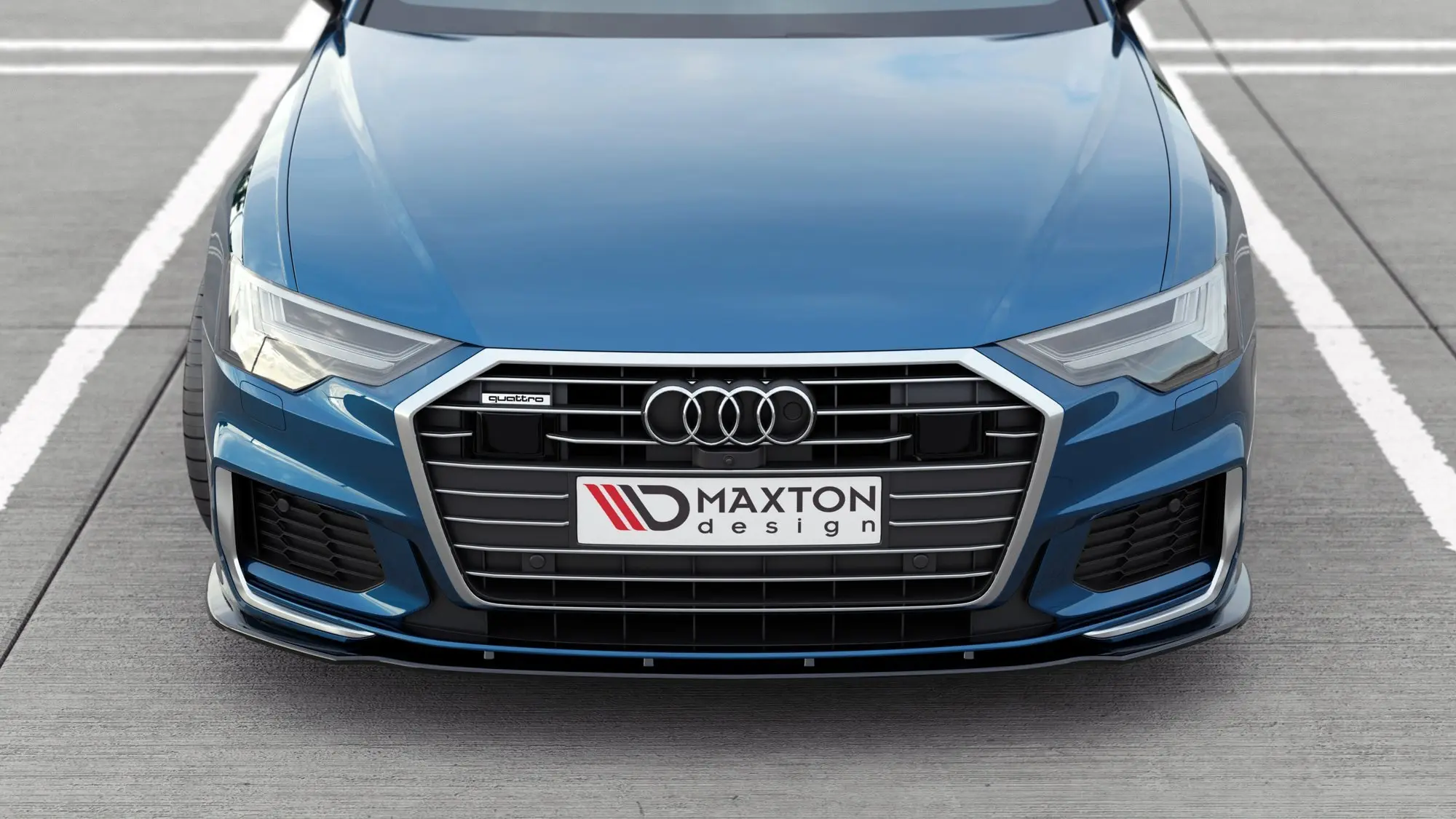Frontspoiler Audi A6 S-Line (C8) 2018-> / S6 (C8) 2019 -> | V.2 Glossy Black Edition