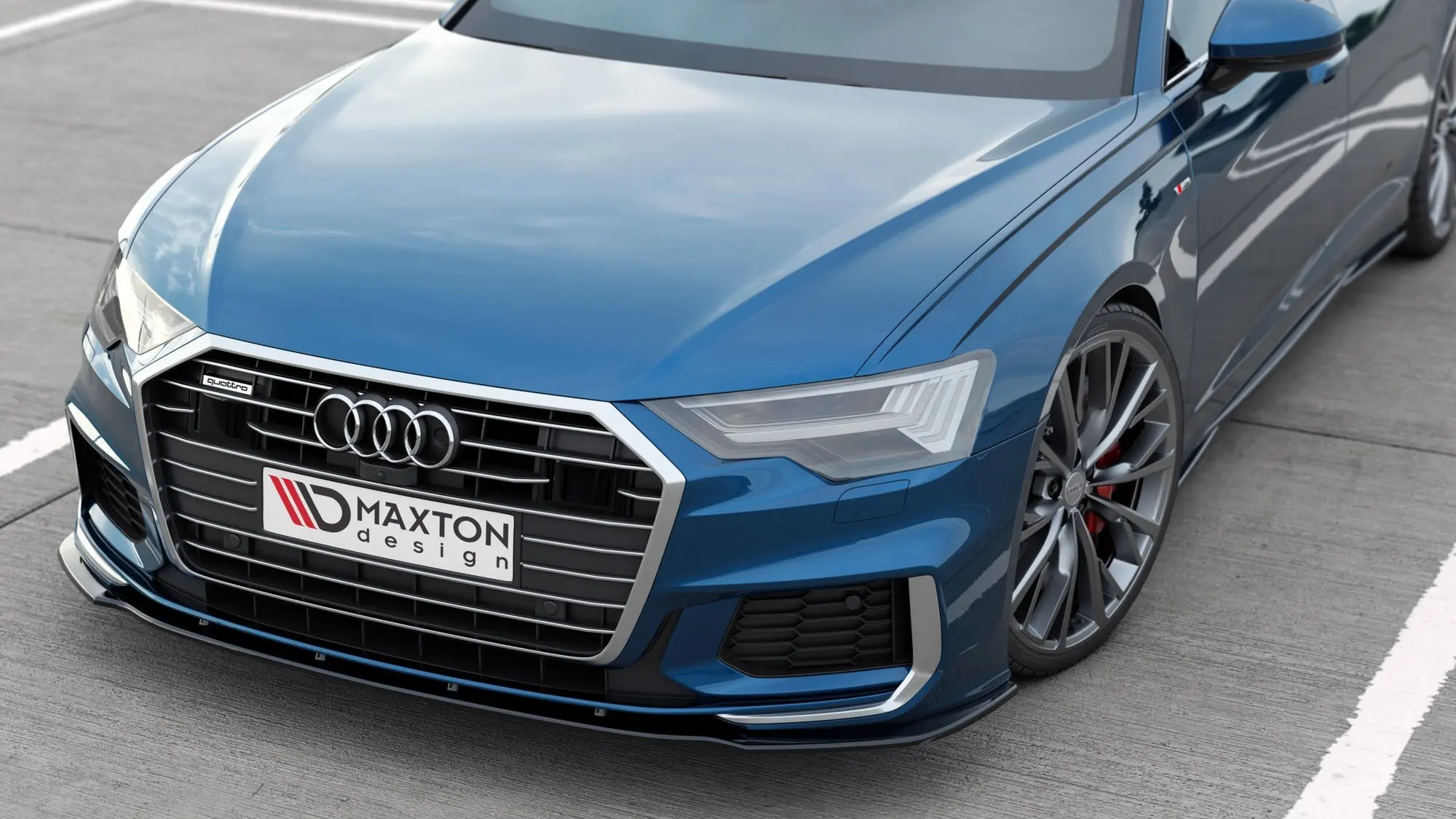 Frontspoiler Audi A6 S-Line (C8) 2018-> / S6 (C8) 2019 -> | V.2 Glossy Black Edition – bilde 2