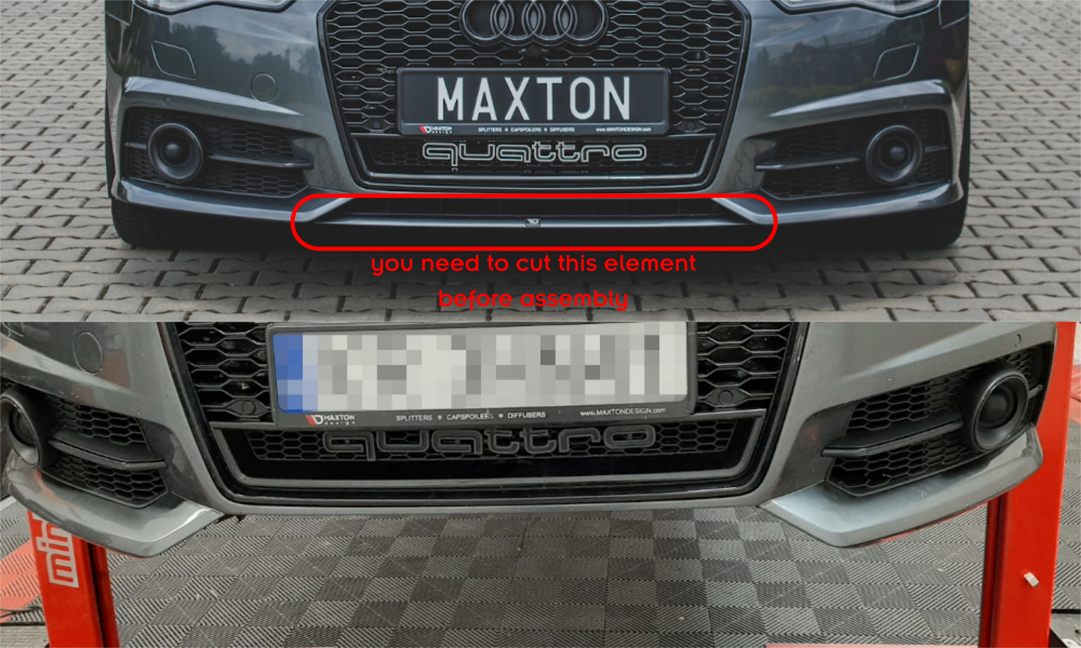 Frontspoiler Audi (A6/S6) C7 Facelift 2014 - 2017 | Sport Glossy Black Edition – bilde 9