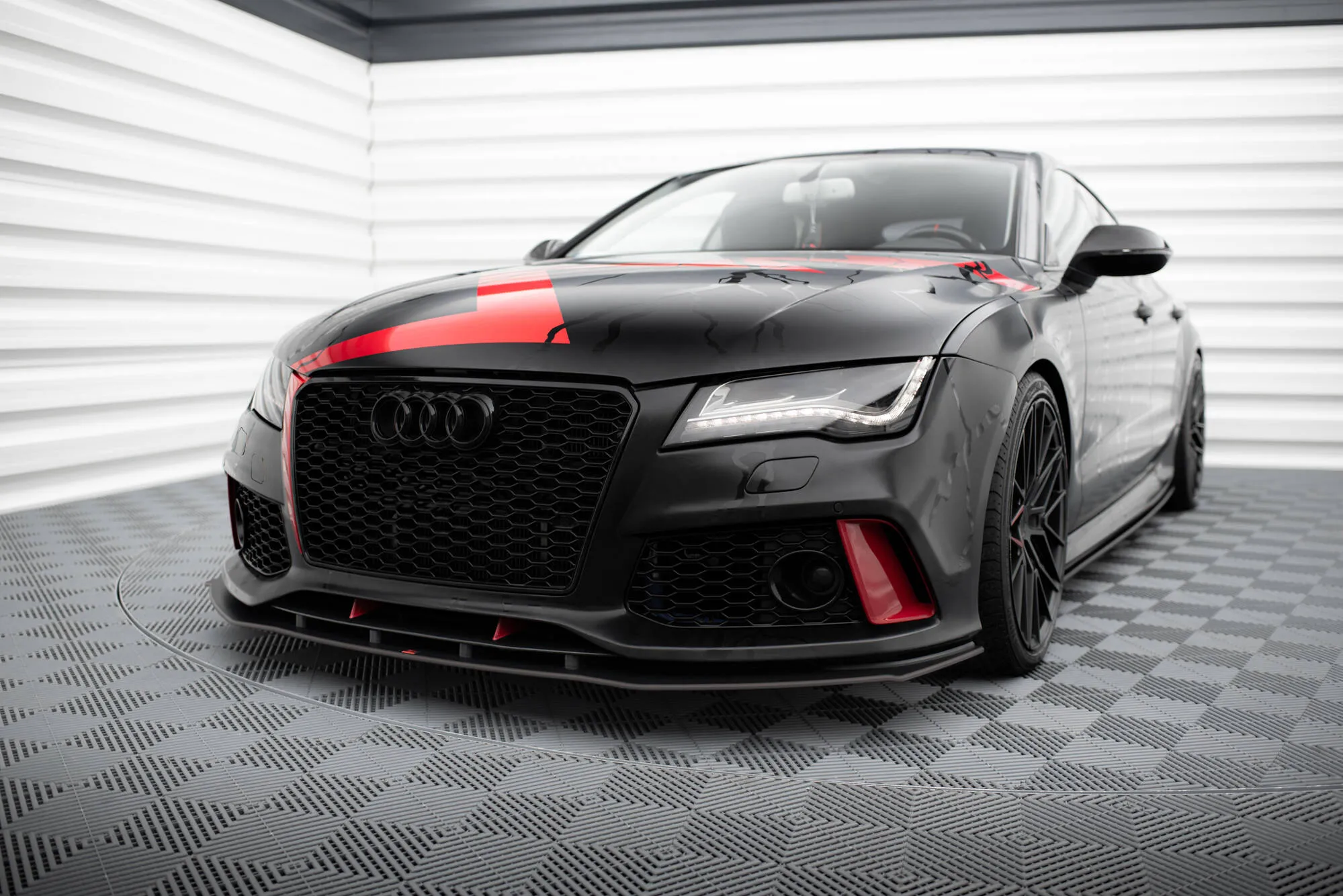 Frontspoiler Audi A7 C7 RS7 Look 2010 - 2014 | Street Pro Black Edition
