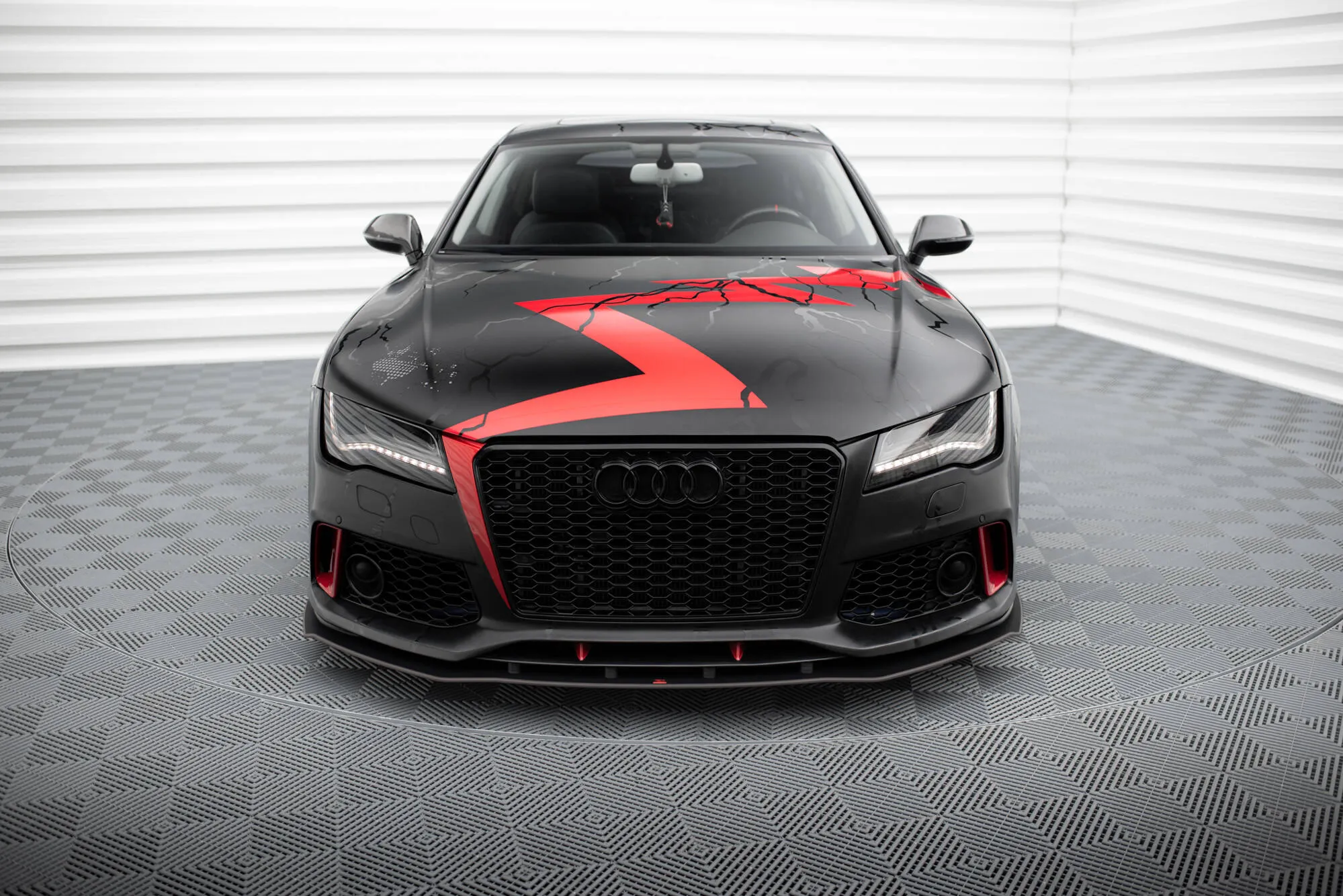 Frontspoiler Audi A7 C7 RS7 Look 2010 - 2014 | Street Pro Black Edition – bilde 2