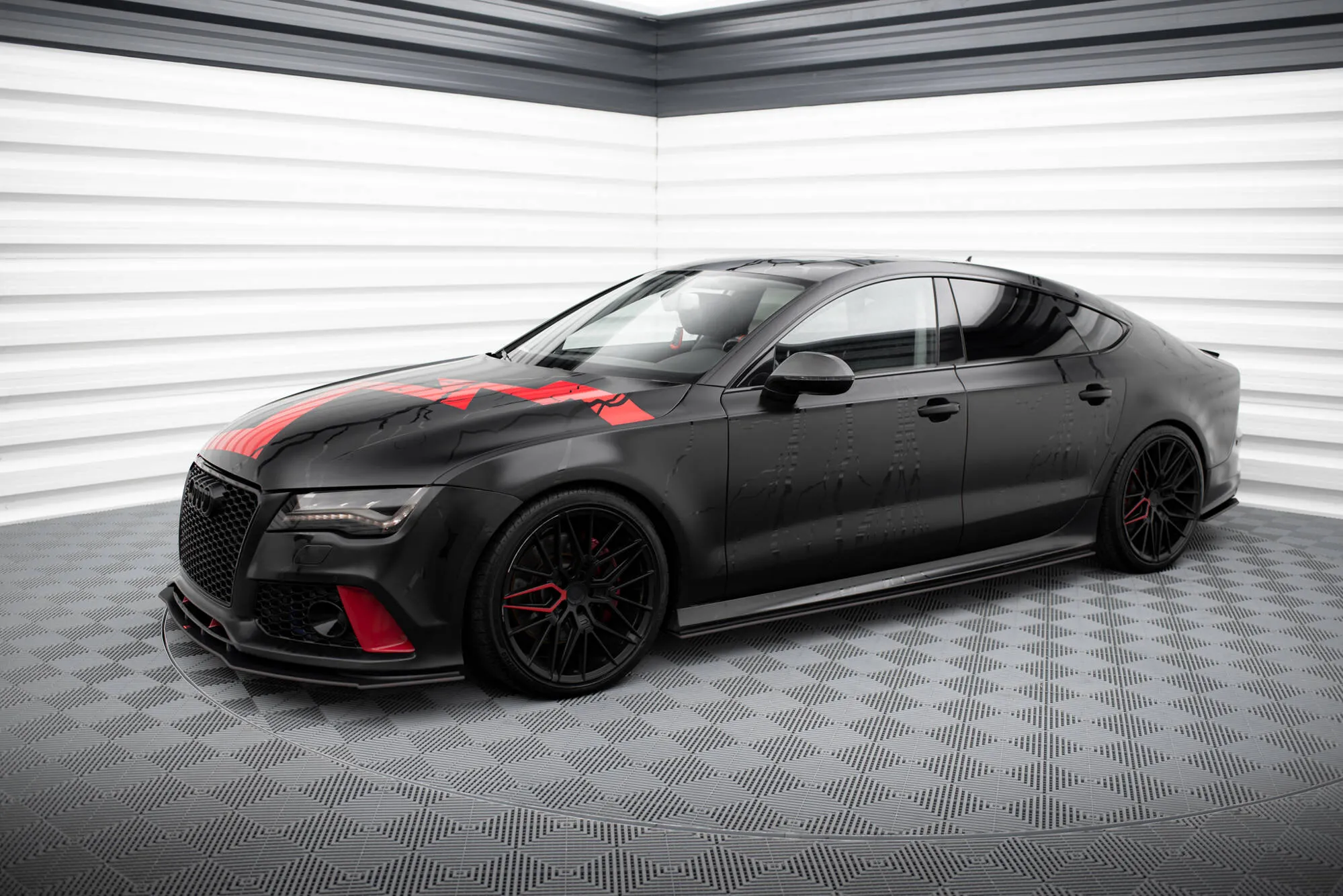 Frontspoiler Audi A7 C7 RS7 Look 2010 - 2014 | Street Pro Black Edition – bilde 4