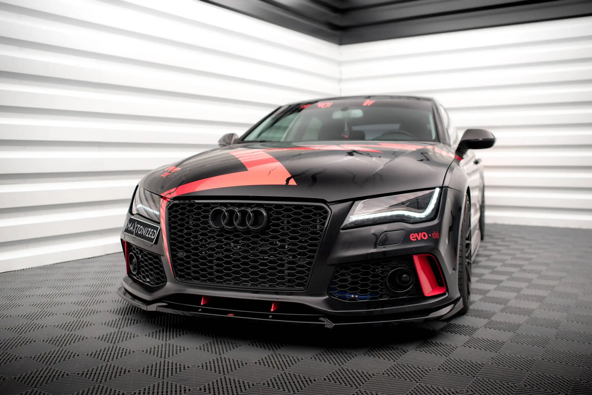 Frontspoiler Audi A7 RS7 Look C7 2010 - 2014 |  Glossy Black Edition – bilde 4