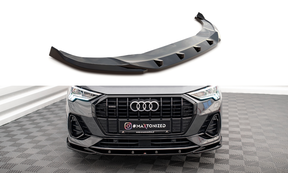 Frontspoiler Audi Q3 F3 S-Line 2018 - 2025 | V.1 Glossy Black Edition – bilde 3
