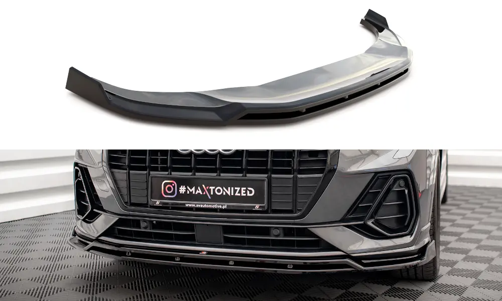 Frontspoiler Audi Q3 F3 S-Line 2018 - 2025 | V.2 Glossy Black Edition – bilde 2