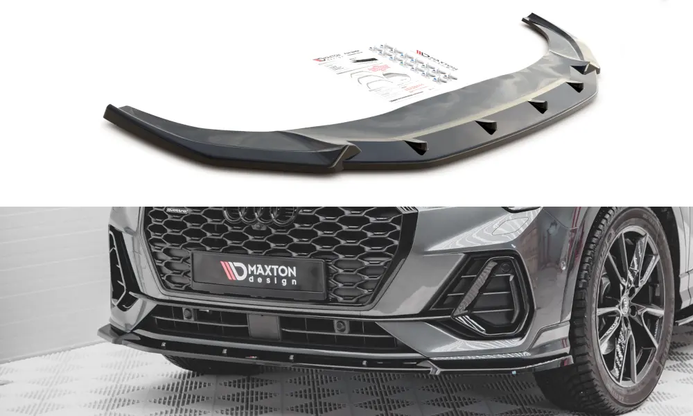 Frontspoiler Audi Q3 Sportback F3 S-Line 2019 - 2025 | V.2 Glossy Black Edition – bilde 4