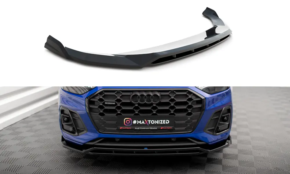Frontspoiler Audi Q5 (FY) S-Line Facelift / Q5 Sportback / Audi SQ5 (FY) Facelift / SQ5 Sportback 2020 - 2025  | V.1 Glossy Black Edition – bilde 2