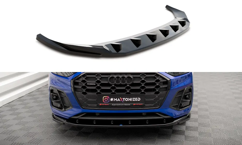 Frontspoiler Audi Q5 (FY) S-Line Facelift / Q5 Sportback / Audi SQ5 (FY) Facelift / SQ5 Sportback 2020 - 2025 | V.2 Glossy Black Edition – bilde 3