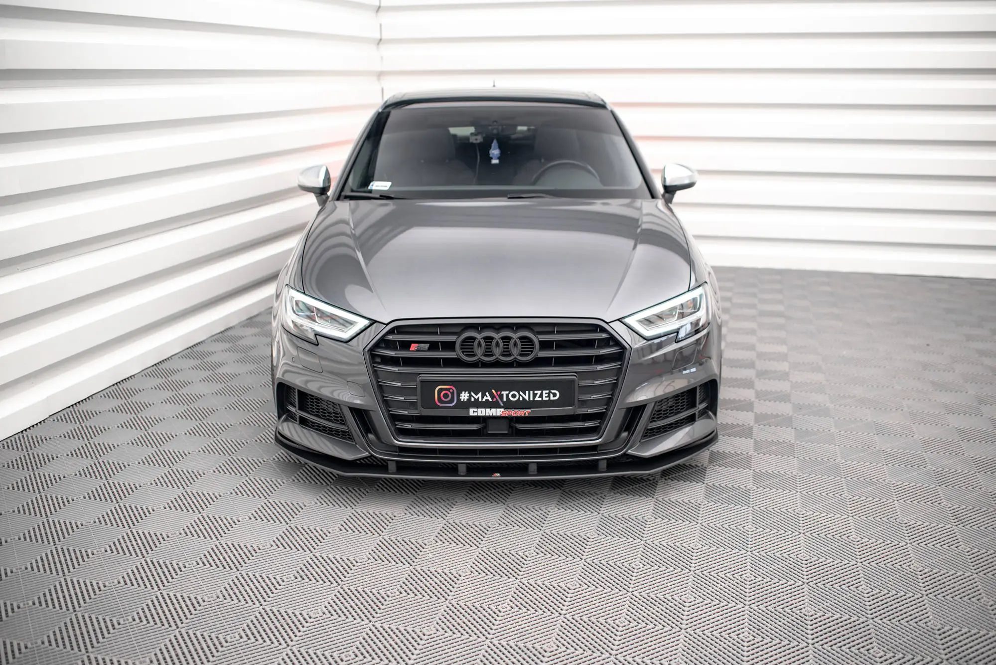Frontspoiler Audi S3 (8V) Sportback / A3 S-Line (8V) Sportback Facelift 2016 - 2019 | Street Pro Black Edition – bilde 2