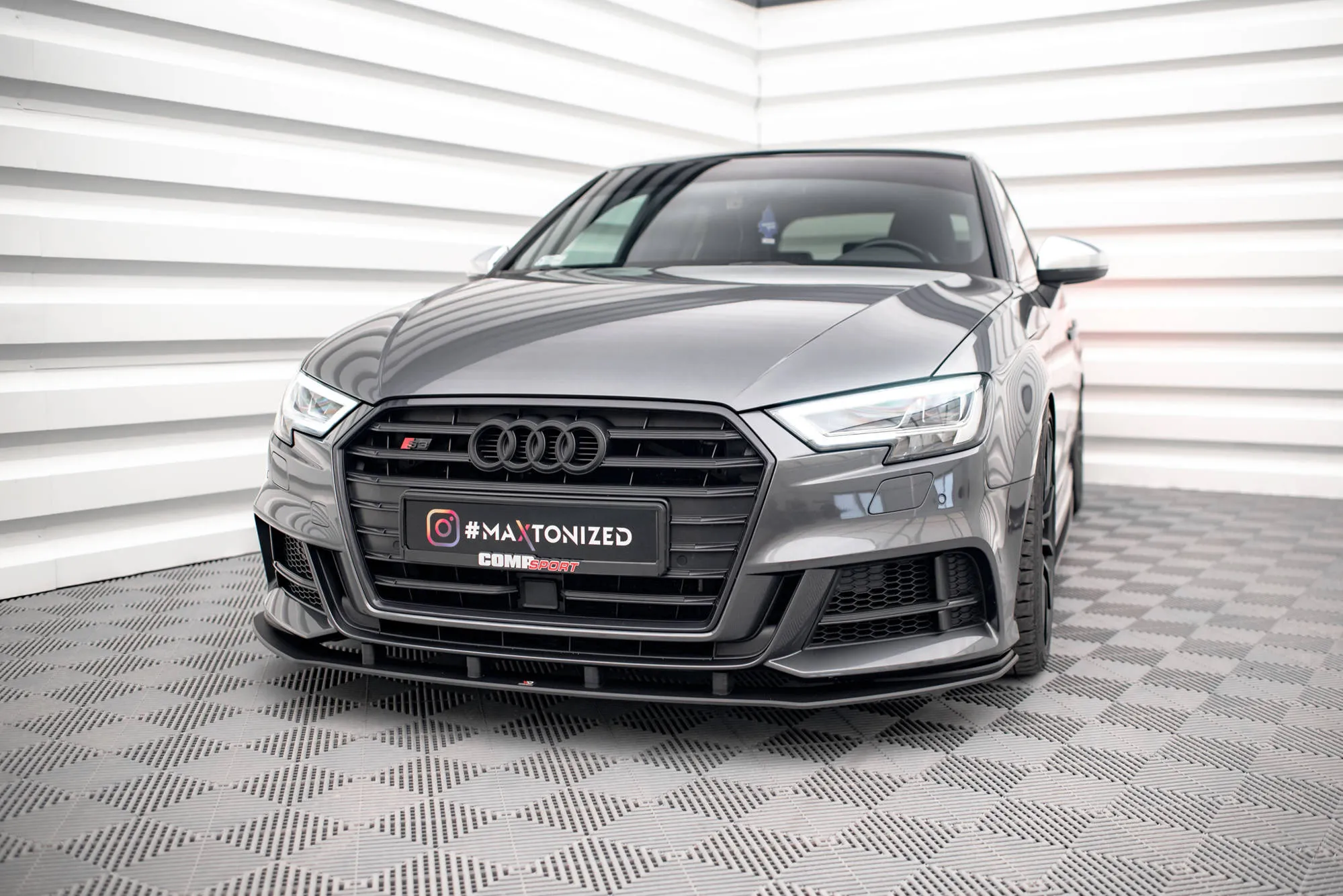 Frontspoiler Audi S3 (8V) Sportback / A3 S-Line (8V) Sportback Facelift 2016 - 2019 | Street Pro Black Edition
