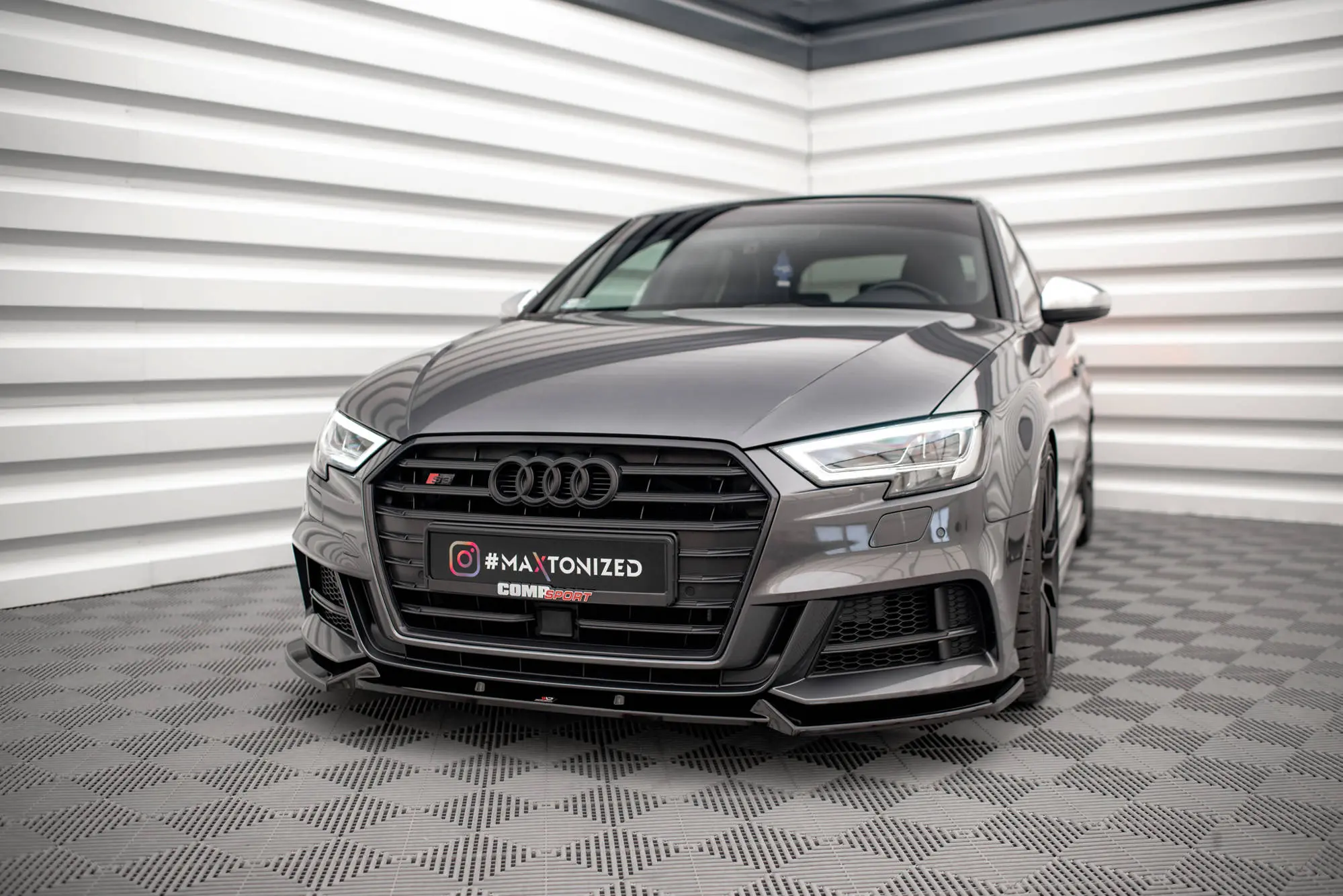 Frontspoiler Audi S3 (8V) Sportback / A3 S-Line (8V) Sportback Facelift 2016 - 2019 | V.1 Glossy Black Edition – bilde 3