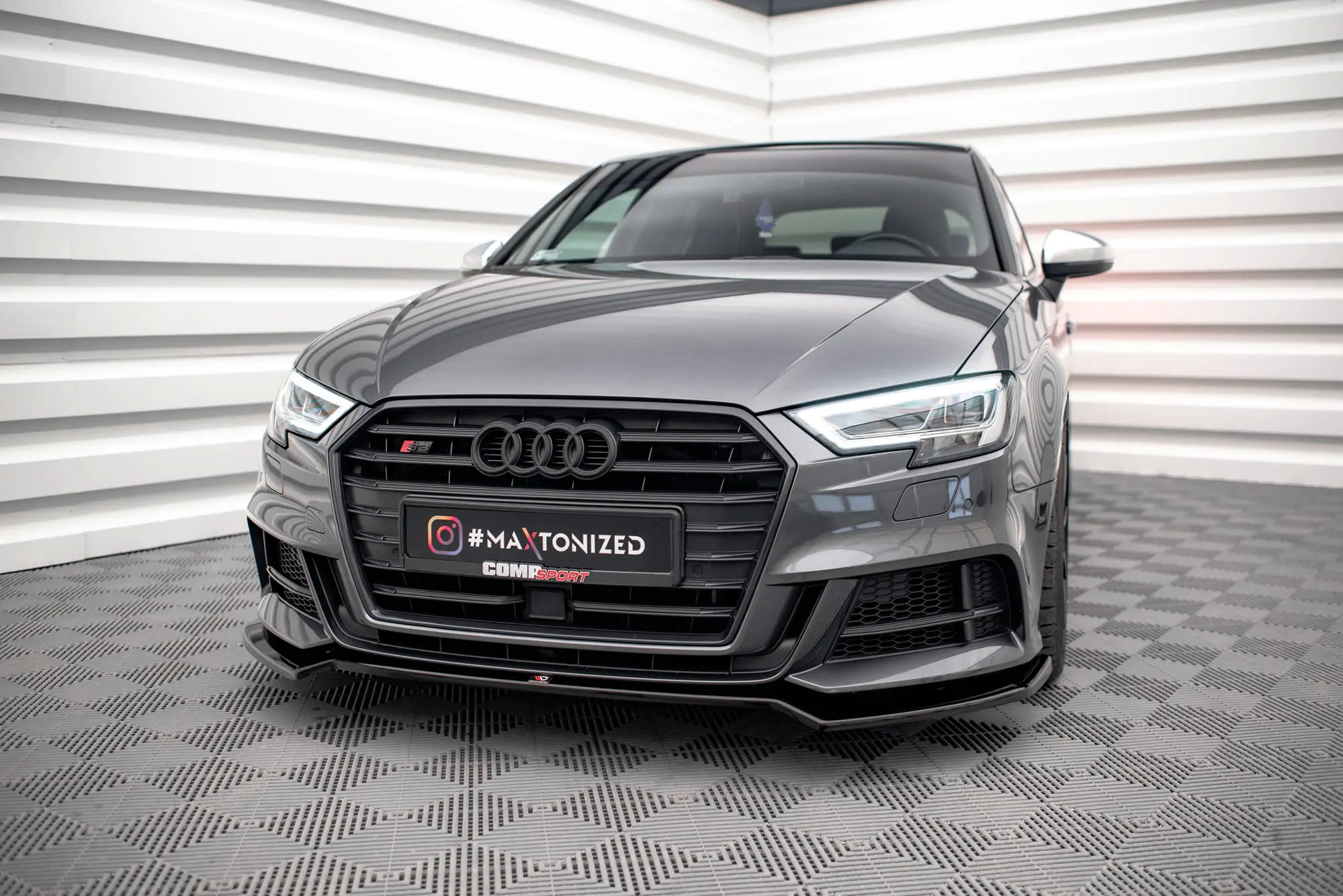 Frontspoiler Audi S3 (8V) Sportback / A3 S-Line (8V) Sportback Facelift 2016 - 2019 | V.2 Glossy Black Edition – bilde 3