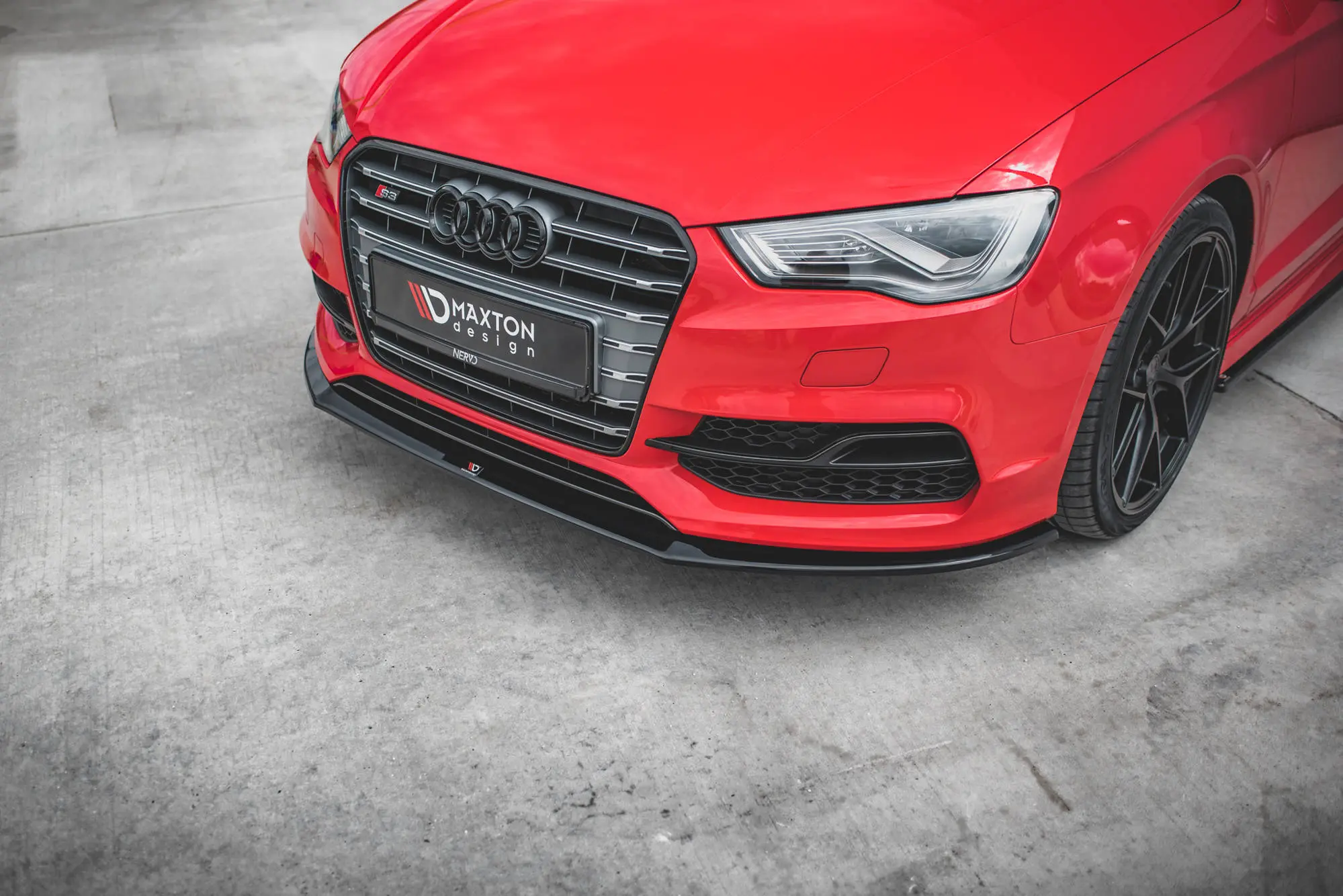 Frontspoiler  Audi S3 / A3 S-Line (8V) 2013-2016 | V.1 Glossy Black Edition