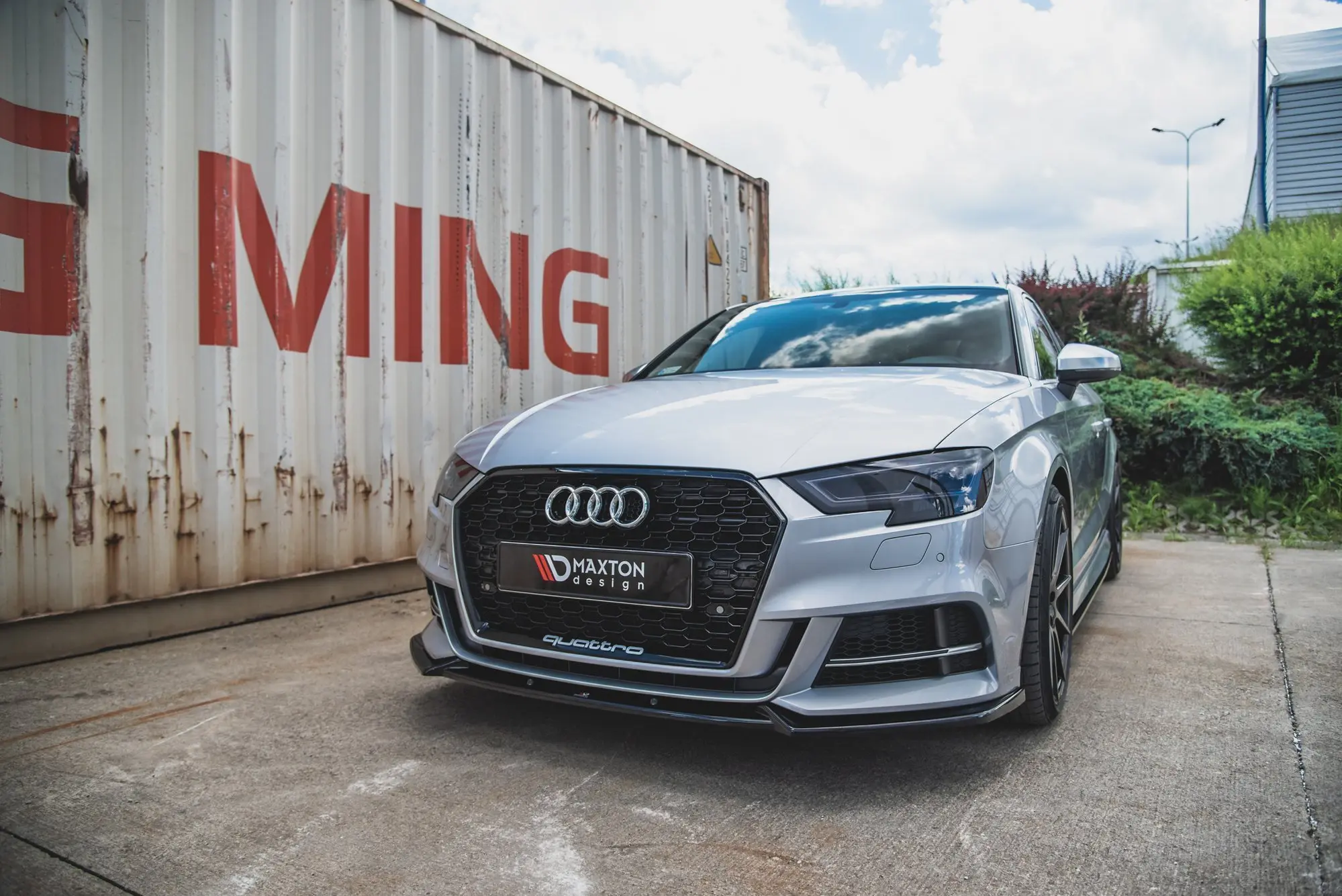 Frontspoiler Audi S3 / A3 S-Line (8V) Facelift 2016 - 2020 | V.3 Glossy Black Edition – bilde 3