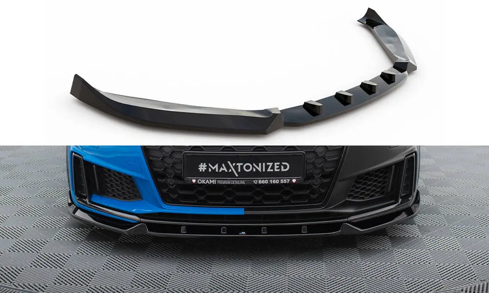 Frontspoiler Audi TT S (8S) facelift 2018 – 2023 | V.1 Glossy Black Edition – bilde 3