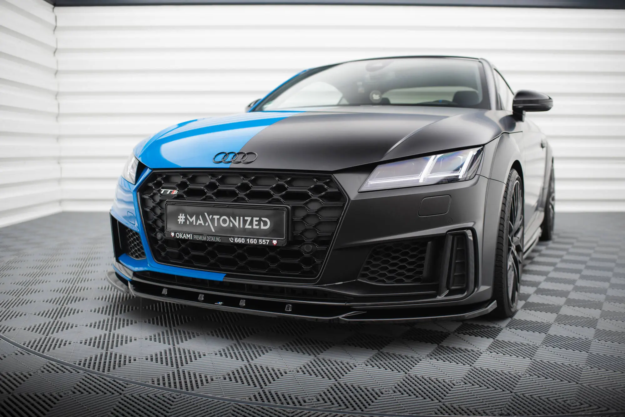 Frontspoiler Audi TT S (8S) facelift 2018 – 2023 | V.2 Glossy Black Edition – bilde 2