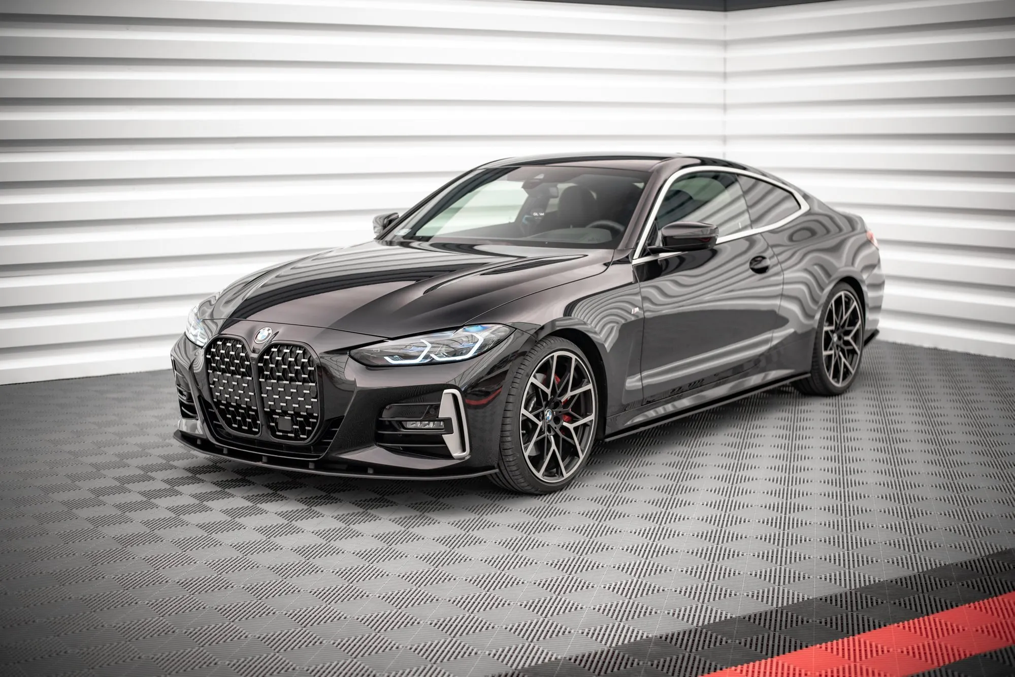 Frontspoiler BMW 4 (M-Pack/M440i) (G22/G23) 2020 -> | Street Pro Black Edition – bilde 4