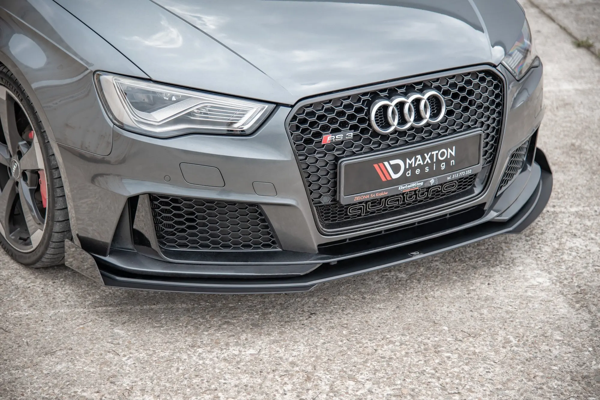 Frontspoiler + Flopper Audi RS3 (8V) 2015 - 2016 | Racing Durability Black Edition