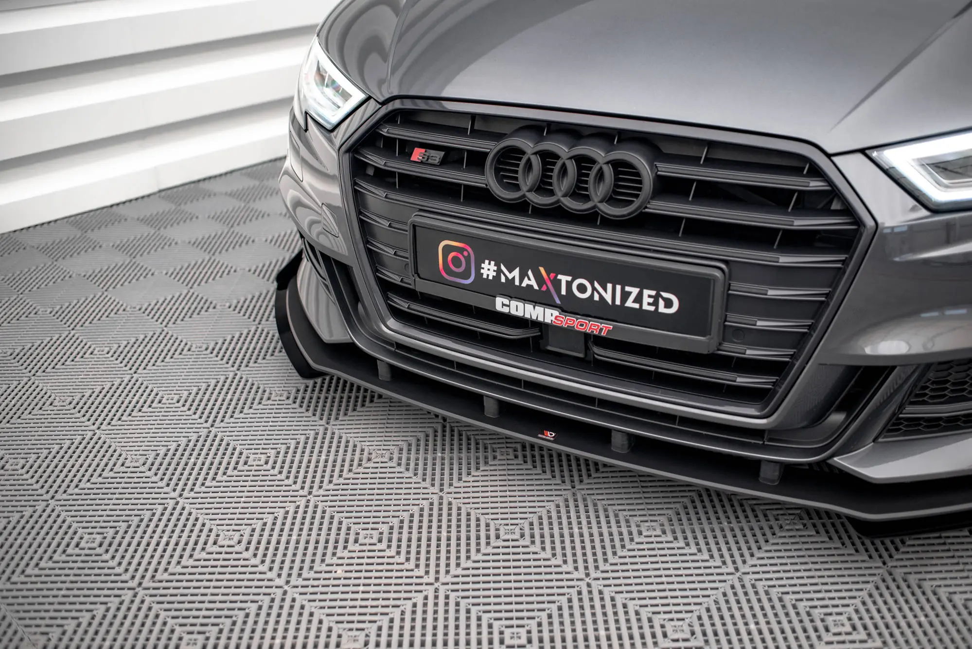 Frontspoiler + Flopper Audi S3 (8V) Sportback / A3 S-Line (8V) Sportback Facelift 2016 - 2019 | Street Pro Black Edition