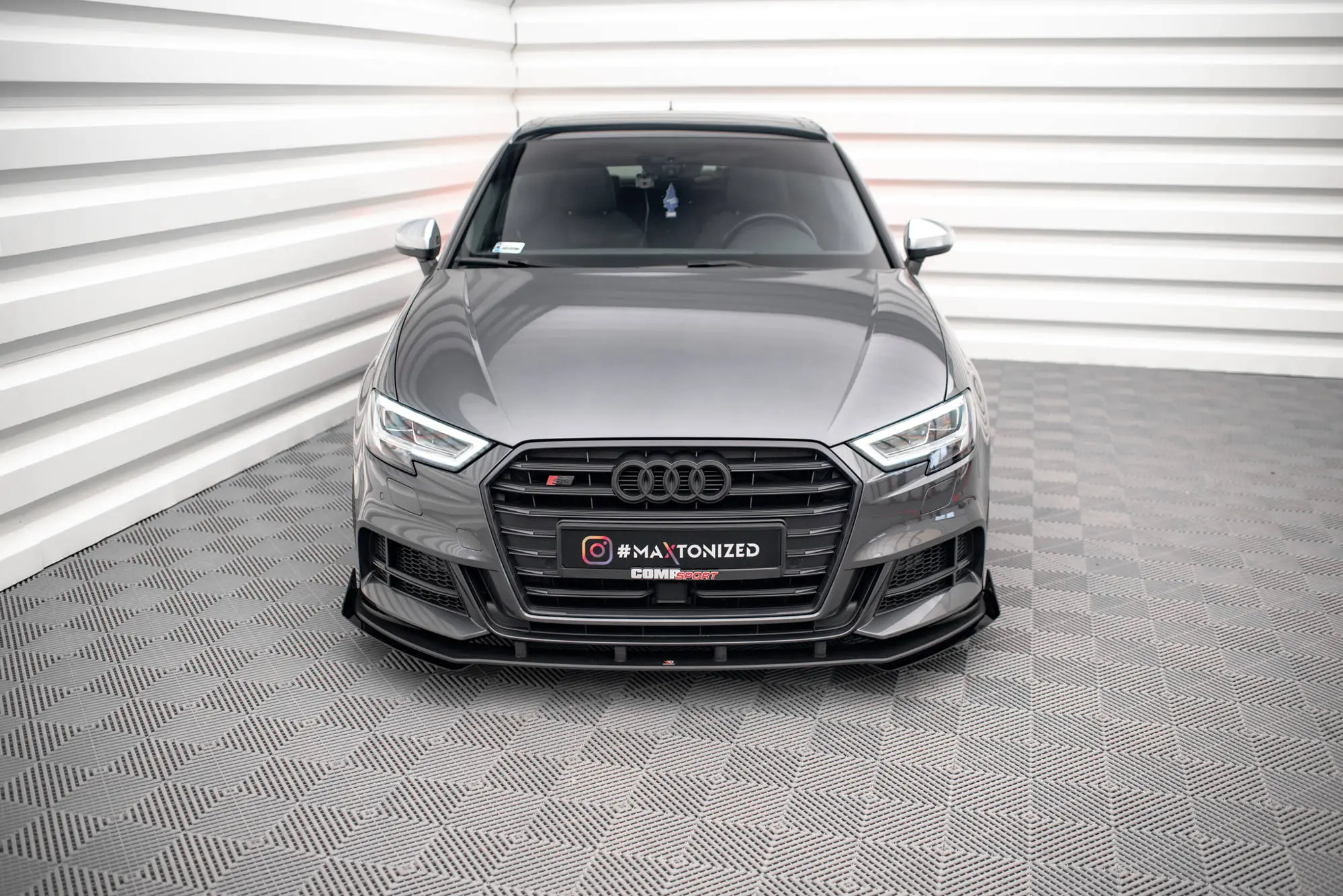 Frontspoiler + Flopper Audi S3 (8V) Sportback / A3 S-Line (8V) Sportback Facelift 2016 - 2019 | Street Pro Black Edition – bilde 2