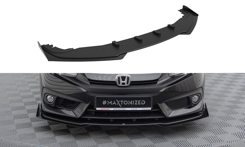 Frontspoiler + Flopper Honda Civic mk10 2017 - 2022 | Street Pro Black Edition Image 3