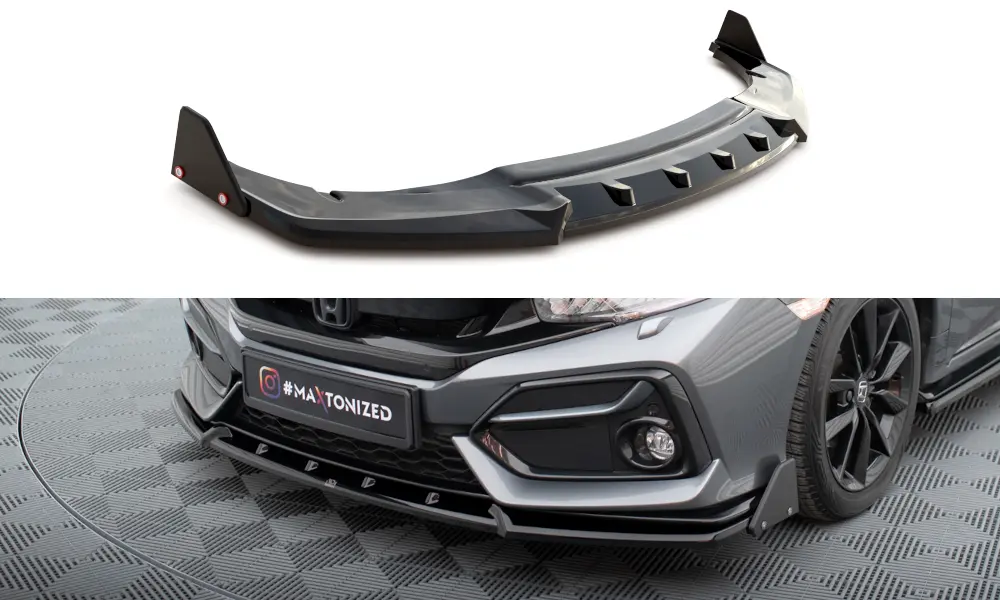 Frontspoiler + flopper Honda Civic Sport Mk10 2020-2023 | Glossy Black Edition – bilde 3