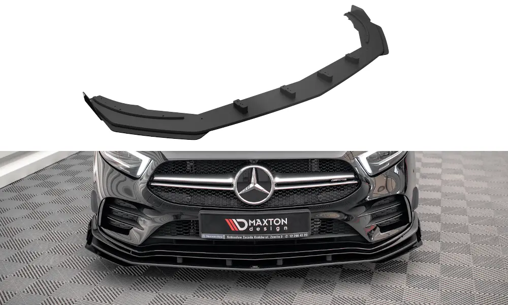 Frontspoiler + Flopper Mercedes-Benz A (W177 / V177) AMG-Line / Mercedes-AMG A35 (W177 / V177) Aero Pack 2018->| Street Pro Black Edition – bilde 3