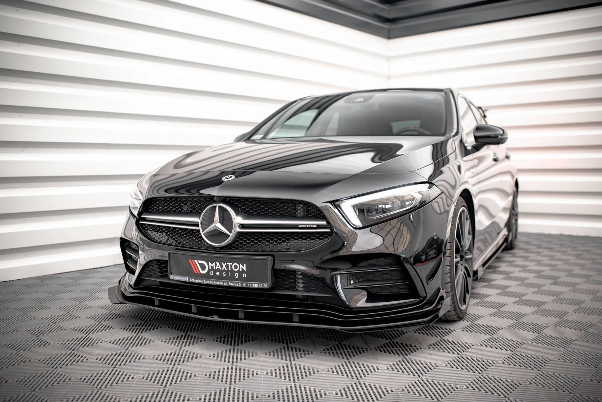 Frontspoiler + Flopper Mercedes-Benz A (W177 / V177) AMG-Line / Mercedes-AMG A35 (W177 / V177) Aero Pack 2018-> | Street Pro Black Edition