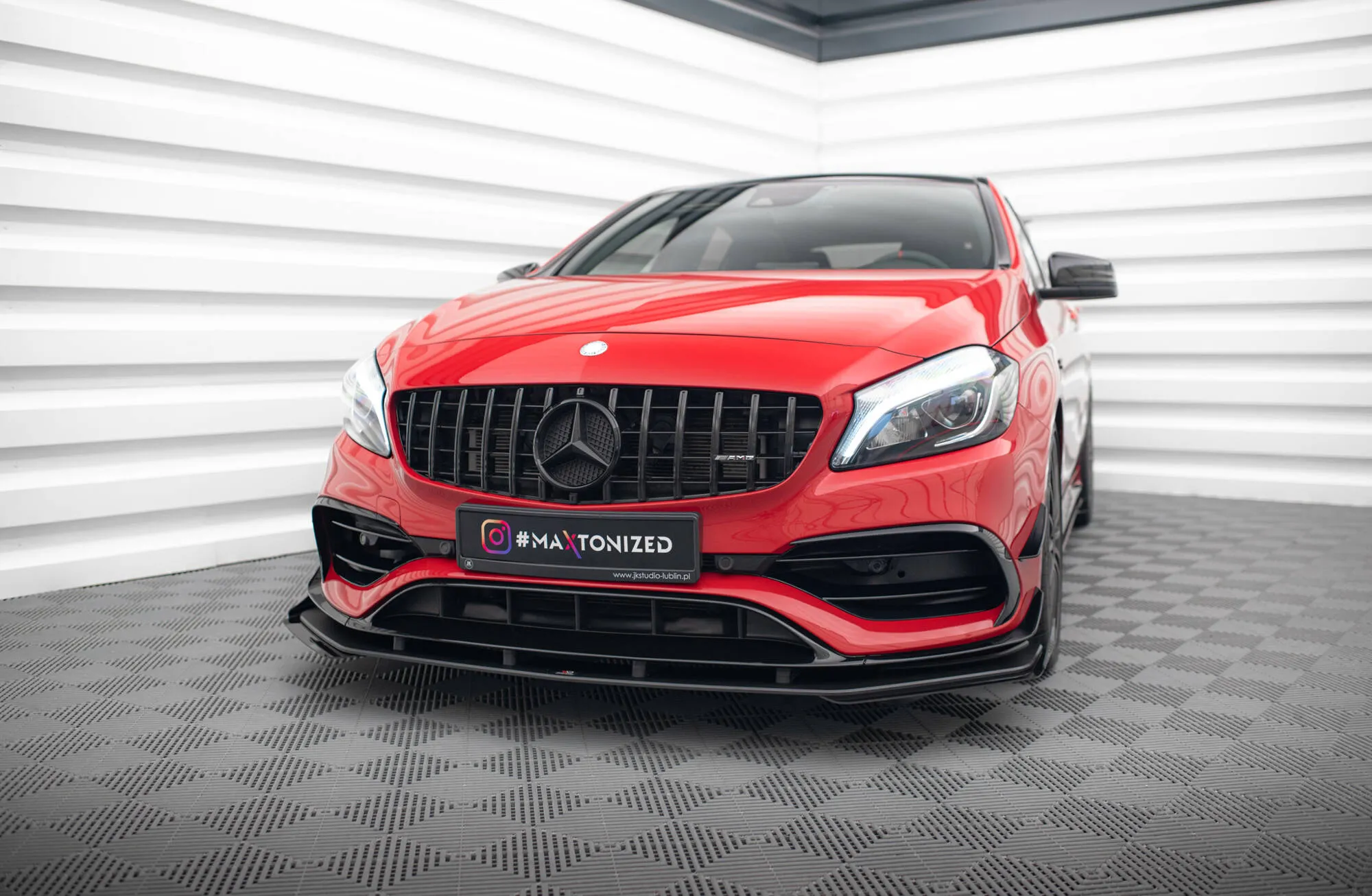 Frontspoiler + Flopper Mercedes-Benz A45 AMG Aero (W176) facelift 2015 - 2018 | Street Pro Black Edition