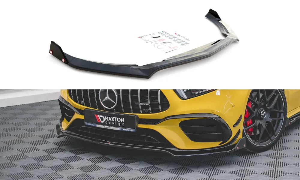 Frontspoiler + flopper Mercedes-Benz AMG 45 S (W177 / V177) Aero Pack 2019-> | V.3  Glossy Black Edition – bilde 2