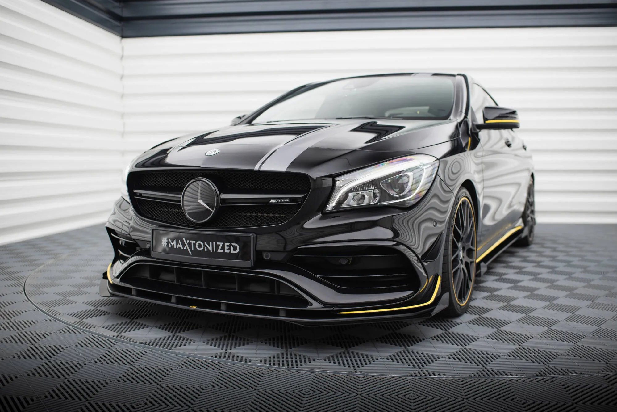 Frontspoiler + Flopper Mercedes-Benz AMG Cla 45 Aero (C117) Facelift 2017 - 2019 | Street Pro Black Edition
